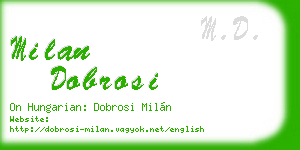 milan dobrosi business card