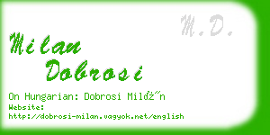 milan dobrosi business card